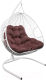 Кресло подвесное M-Group Для двоих / 11450102 (белый ротанг/бордовая подушка) - 