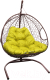Кресло подвесное M-Group Для двоих / 11450211 (коричневый ротанг/желтая подушка) - 