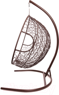 Кресло подвесное M-Group Для двоих / 11450204 (коричневый ротанг/зеленая подушка)