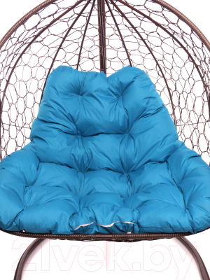 Кресло подвесное M-Group Для двоих / 11450203 (коричневый ротанг/голубая подушка)
