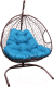 Кресло подвесное M-Group Для двоих / 11450203 (коричневый ротанг/голубая подушка) - 