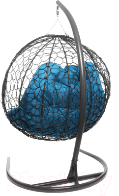 Кресло подвесное M-Group Для двоих / 11450303 (серый ротанг/голубая подушка)