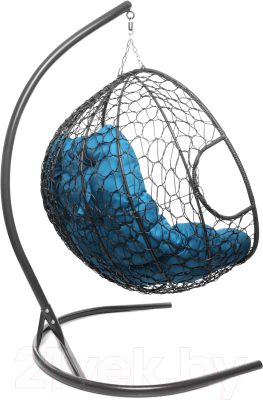 Кресло подвесное M-Group Для двоих / 11450303 (серый ротанг/голубая подушка)