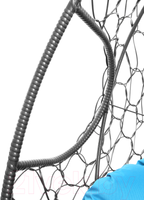 Кресло подвесное M-Group Для двоих / 11450303 (серый ротанг/голубая подушка)