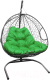 Кресло подвесное M-Group Для двоих / 11450304 (серый ротанг/зеленая подушка) - 