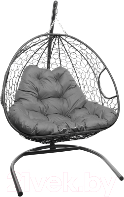 Кресло подвесное M-Group Для двоих / 11450309 (серый ротанг/серая подушка)