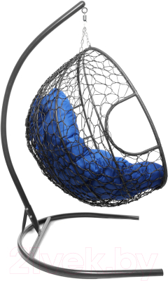 Кресло подвесное M-Group Для двоих / 11450310 (серый ротанг/синяя подушка)