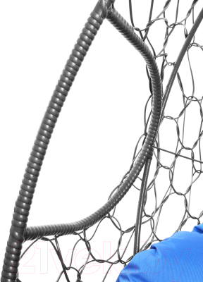 Кресло подвесное M-Group Для двоих / 11450310 (серый ротанг/синяя подушка)