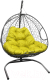 Кресло подвесное M-Group Для двоих / 11450311 (серый ротанг/желтая подушка) - 