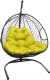 Кресло подвесное M-Group Для двоих / 11450411 (черный ротанг/желтая подушка) - 