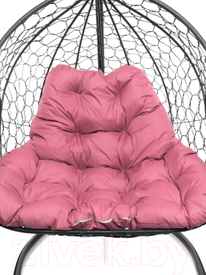 Кресло подвесное M-Group Для двоих / 11450408 (черный ротанг/розовая подушка)