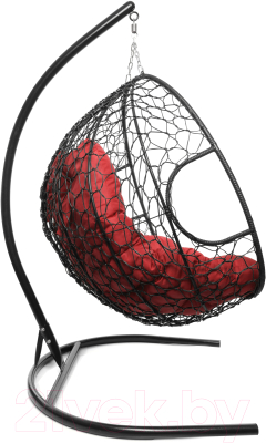 Кресло подвесное M-Group Для двоих / 11450406 (черный ротанг/красная подушка)