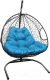 Кресло подвесное M-Group Для двоих / 11450403 (черный ротанг/голубая подушка) - 