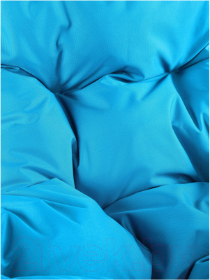 Кресло подвесное M-Group Капля Лори / 11530103 (белый ротанг/голубая подушка)