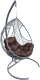 Кресло подвесное M-Group Долька / 11150305 (серый ротанг/коричневая подушка) - 