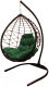 Кресло подвесное M-Group Капля Лори / 11530204 (коричневый ротанг/зеленая подушка) - 