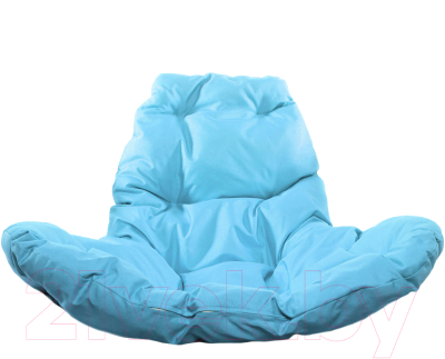 Кресло подвесное M-Group Капля Лори / 11530203 (коричневый ротанг/голубая подушка)