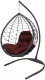 Кресло подвесное M-Group Капля Лори / 11530302 (серый ротанг/бордовая подушка) - 