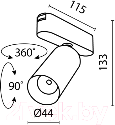 Трековый светильник Maytoni Focus LED TR103-1-12W3K-M-B