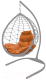Кресло подвесное M-Group Капля Лори / 11530307 (серый ротанг/оранжевая подушка) - 