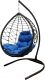 Кресло подвесное M-Group Капля Лори / 11530410 (черный ротанг/синяя подушка) - 