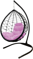 Кресло подвесное M-Group Капля Лори / 11530408 (черный ротанг/розовая подушка) - 