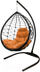 Кресло подвесное M-Group Капля Лори / 11530407 (черный ротанг/оранжевая подушка) - 