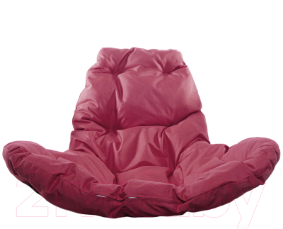 Кресло подвесное M-Group Капля Люкс / 11030102 (белый ротанг/бордовая подушка)