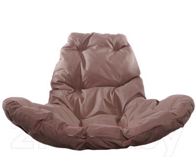 Кресло подвесное M-Group Капля Люкс / 11030105 (белый ротанг/коричневая подушка)