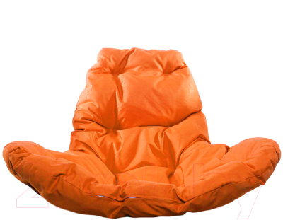 Кресло подвесное M-Group Капля Люкс / 11030107 (белый ротанг/оранжевая подушка)