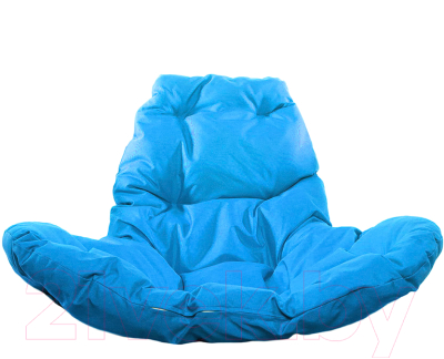 Кресло подвесное M-Group Капля Люкс / 11030110 (белый ротанг/синяя подушка)