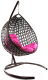 Кресло подвесное M-Group Капля Люкс / 11030208 (коричневый ротанг/розовая подушка) - 
