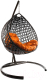 Кресло подвесное M-Group Капля Люкс / 11030207 (коричневый ротанг/оранжевая подушка) - 