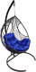 Кресло подвесное M-Group Долька / 11150410 (черный ротанг/синяя подушка) - 