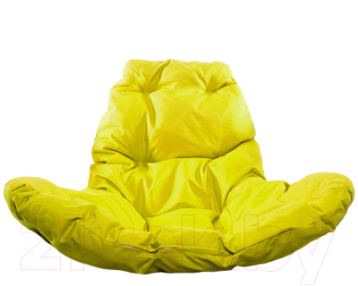 Кресло подвесное M-Group Капля Люкс / 11030211 (коричневый ротанг/желтая подушка)