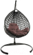 Кресло подвесное M-Group Капля Люкс / 11030305 (серый ротанг/коричневая подушка) - 