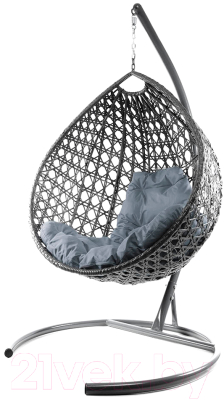 Кресло подвесное M-Group Капля Люкс / 11030309 (серый ротанг/серая подушка)