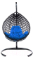 Кресло подвесное M-Group Капля Люкс / 11030410 (черный ротанг/синяя подушка) - 