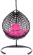 Кресло подвесное M-Group Капля Люкс / 11030408 (черный ротанг/розовая подушка) - 