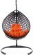 Кресло подвесное M-Group Капля Люкс / 11030407 (черный ротанг/оранжевая подушка) - 