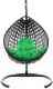 Кресло подвесное M-Group Капля Люкс / 11030404 (черный ротанг/зеленая подушка) - 