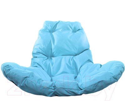 Кресло подвесное M-Group Капля Люкс / 11030403 (черный ротанг/голубая подушка)