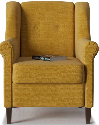 Кресло мягкое Смарт Бургос / А1061500188 (велюр/желтый)