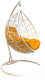 Кресло подвесное M-Group Капля / 11020111 (белый ротанг/желтая подушка) - 