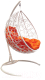 Кресло подвесное M-Group Капля / 11020107 (белый ротанг/оранжевая подушка) - 