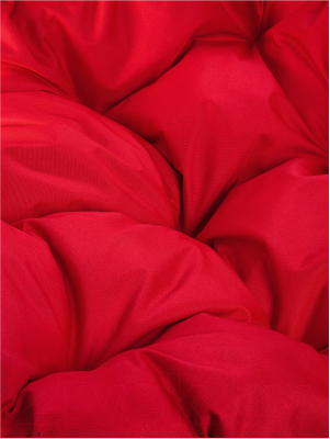 Кресло садовое M-Group Кокос на подставке / 11590106 (белый ротанг/красная подушка)