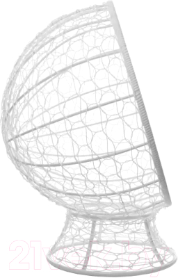 Кресло садовое M-Group Кокос на подставке / 11590109 (белый ротанг/серая подушка)