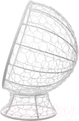 Кресло садовое M-Group Кокос на подставке / 11590109 (белый ротанг/серая подушка)