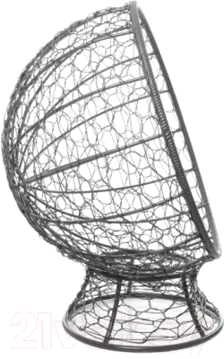 Кресло садовое M-Group Кокос на подставке / 11590309 (серый ротанг/серая подушка)