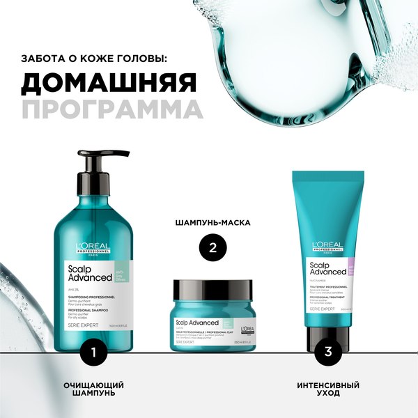 Шампунь для волос L'Oreal Professionnel Serie Expert Scalp Advanced Склонных к жирности (500мл)